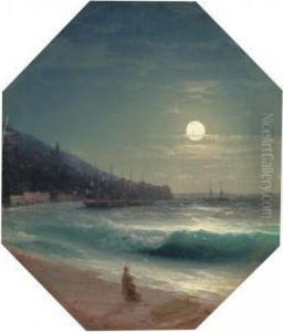 Moonlit Shore by Ivan Konstantinovich Aivazovsky