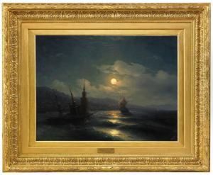 A Corner Of Constantinople From The Sea By Moonlight by Ivan Konstantinovich Aivazovsky