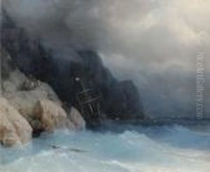Survivors Of A Shipwreck On A Rocky Path by Ivan Konstantinovich Aivazovsky