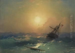 A Ship In Distress by Ivan Konstantinovich Aivazovsky