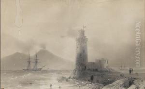 Vesuvius From Across The Bay Of Naples by Ivan Konstantinovich Aivazovsky