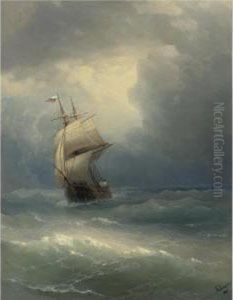 Ship At Sea by Ivan Konstantinovich Aivazovsky
