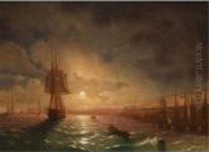 View Of Odessa On A Moonlit Night by Ivan Konstantinovich Aivazovsky