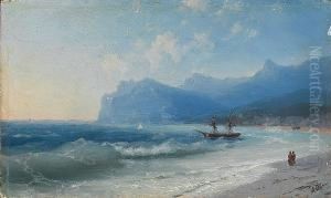 The Beach At Koktebel On A Windy Day