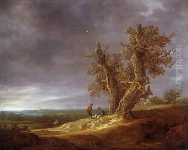 Landscape with Two Oaks 1641 by Jan van Goyen