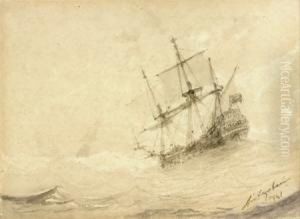 Bateau Dans La Tempete by Ivan Konstantinovich Aivazovsky