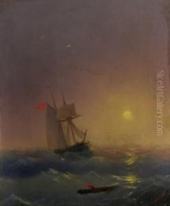 Segelboot Auf Sturmischer See by Ivan Konstantinovich Aivazovsky