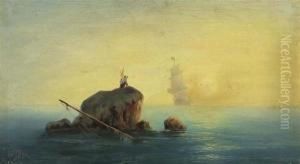 Schiffbruchige. by Ivan Konstantinovich Aivazovsky