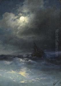 Marine Im Mondschein. by Ivan Konstantinovich Aivazovsky