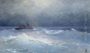 Kleine Marine Mit Schiff. Kleine Marine Mit Schiff.