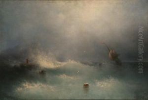 Distressed Ship Off The Black Sea Coast by Ivan Konstantinovich Aivazovsky