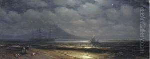 Moonlit View Of The Bay Of Naples by Ivan Konstantinovich Aivazovsky