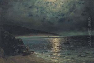 Rowing Ashore By Moonlight by Ivan Konstantinovich Aivazovsky