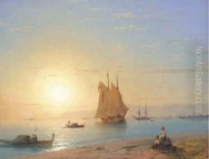 View From Seashore Of Venice At Sunset by Ivan Konstantinovich Aivazovsky