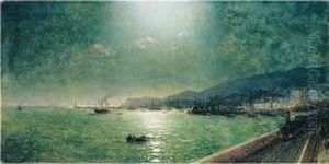 The First Train In Feodosia by Ivan Konstantinovich Aivazovsky