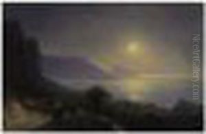 View Of Crimea At Moonlight by Ivan Konstantinovich Aivazovsky