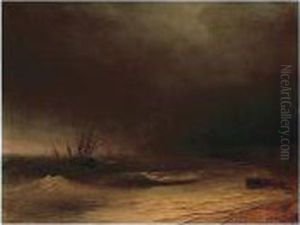 Shipping In A Stormy Crimean Sea by Ivan Konstantinovich Aivazovsky