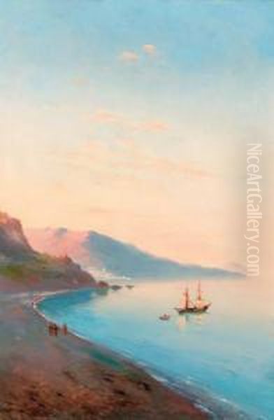 Shipping In A Harbour At Sunset - view 1