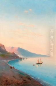 Shipping In A Harbour At Sunset by Ivan Konstantinovich Aivazovsky