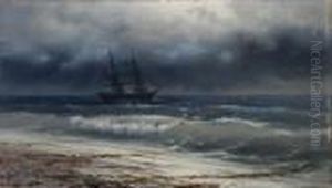 Coastal Shipping Under A Stormy Sky by Ivan Konstantinovich Aivazovsky