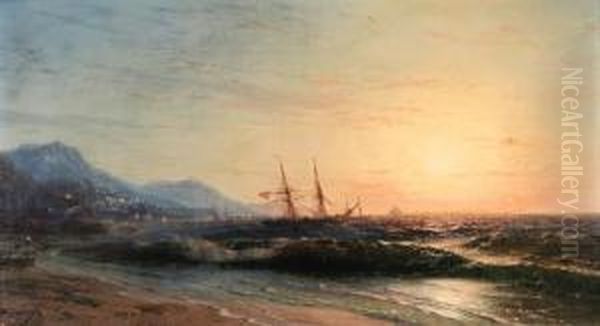 A Coastal View At Sunset - view 1