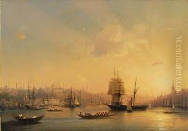 Dusk On The Golden Horn With The Blue Mosque And Constantinople Beyond - view 1