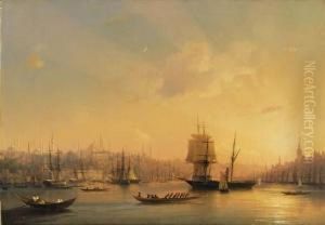 Dusk On The Golden Horn With The Blue Mosque And Constantinople Beyond
