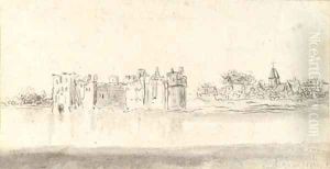 The Castle of Rupelmonde seen from across the river by Jan van Goyen