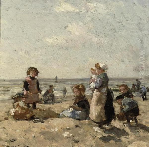 Children On The Beach At Scheveningen - view 1