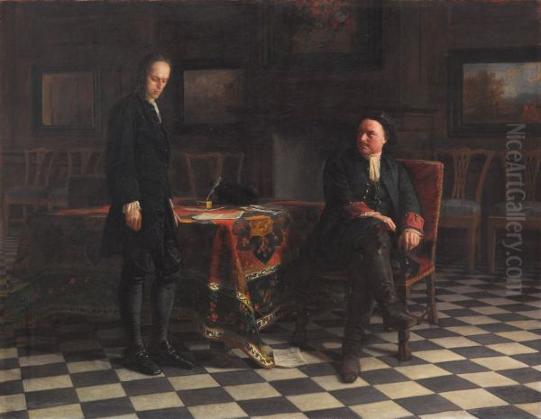 Peter the Great Interrogating the Tsarevich Alexei Petrovich at Peterhof, 1871 by Nikolai Nikolaevich Ge