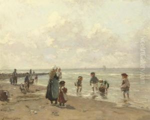 A Sunny Day On The Beach by Johannes Evert Akkeringa