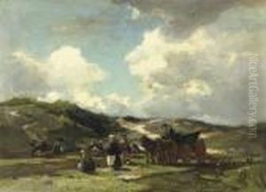 Mending Fishing-nets In The Dunes Of Scheveningen