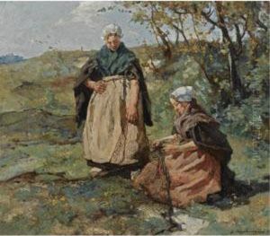 Mending The Nets by Johannes Evert Akkeringa