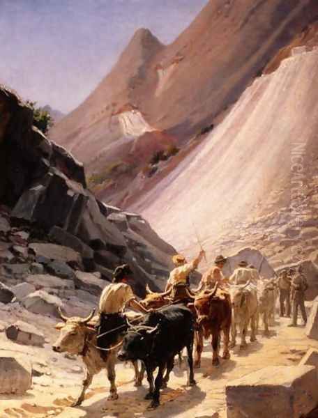 Transporting Marble at Carrara, 1868 - view 1