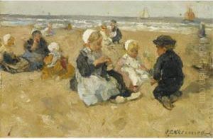 A Day At The Beach by Johannes Evert Akkeringa