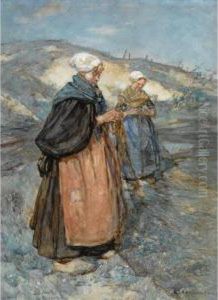 Mending The Nets by Johannes Evert Akkeringa