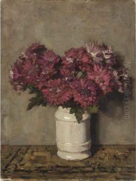 Chrysanthemums In A Vase - view 1