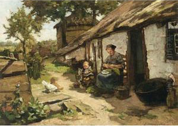A Peasant Woman In A Kitchen Yard - view 1