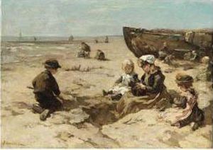Children Playing On The Beach