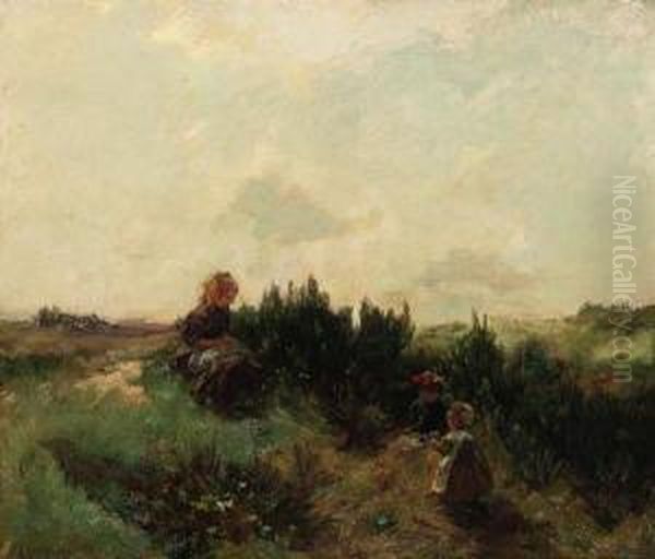 Children Playing In The Dunes - view 1
