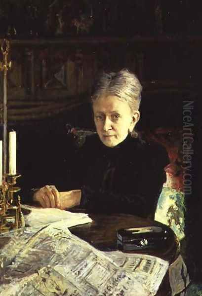 Portrait of Elena Osipovna Likhacheva (1836-1904) Writer and Social Activist, 1892 - view 1