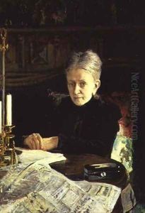 Portrait of Elena Osipovna Likhacheva (1836-1904) Writer and Social Activist, 1892 by Nikolai Nikolaevich Ge