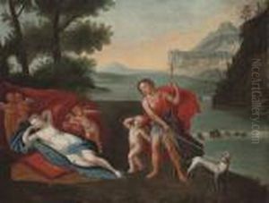 Venus And Adonis In A Landscape With Putti