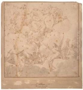 The Coronation Of The Virgin With Music-playingangels by Francesco Albani