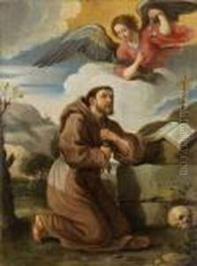Saint Francois Et La Vision De La Fiole D'eau Transparente