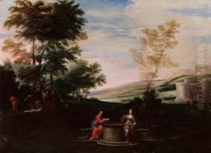 Cristo E La Samaritana Al Pozzo by Francesco Albani