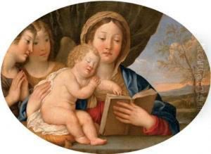 The Madonna And Child With Attendant Angels by Francesco Albani