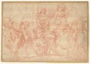 A Company Of Artists Watching A Mountebank Show