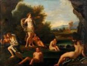 Diana Och Hennes Nymfer by Francesco Albani