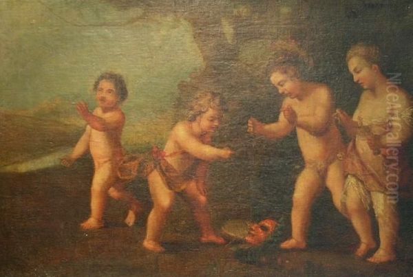 Cherubs Playing With A Mask - view 1